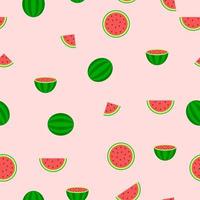 Seamless Pattern of Watermelon Pieces vector