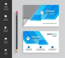 Blue Transparent Angles Business Card vector