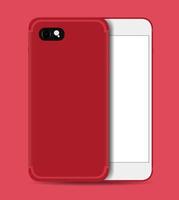 Red Smartphone Front and Back View