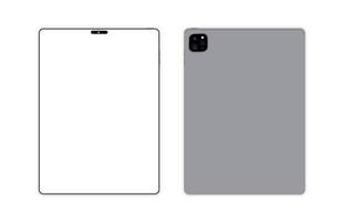 Back and Front View of Tablet with Blank Screen