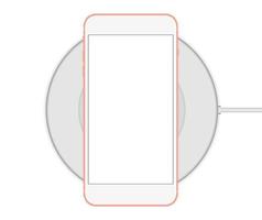 Smartphone on Wireless Charger vector
