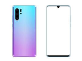 Front and Back Phone with Blue and Purple Gradient vector