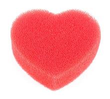 Sponge for shower in form of heart isolated