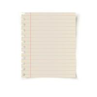 Small striped notebook leaf in blank