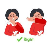 Covid-19 Awareness Elbow Cough or Sneezing vector