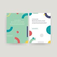 Multi-color Geometric Shapes Cover Template vector