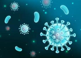 Blue COVID-19 and Bacteria Background vector