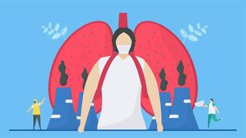 contaminación del aire que afecta la función del pulmón vector