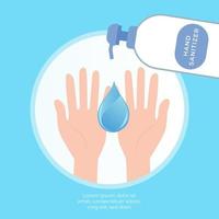 Hand Sanitizer Being Put on Hands vector