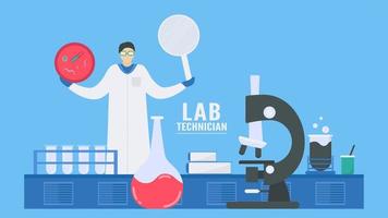 Lab Technician Infographic Design vector