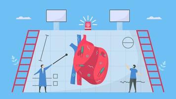cardiología y exploración para detectar enfermedades en el corazón vector