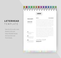 Colorful Line Minimal Letterhead Design vector