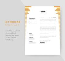Yellow Stacked Line Letterhead Design vector