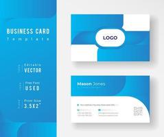 Cyan Gradient rounded Design Business Card Template vector