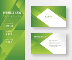 Green Gradient Angle Design Business Card Template vector