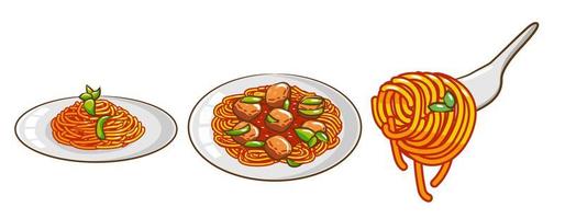 Spaghetti Meal Set vector