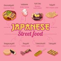 cartel de comida callejera japonesa vector