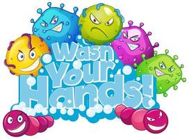 Wash your hands type design  vector