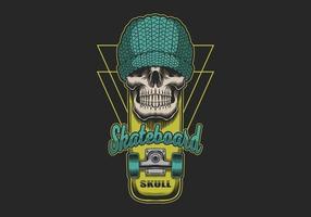 Skull  Yellow Skateboard