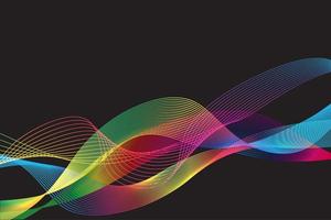 Multicolor gradient lines on dark background vector