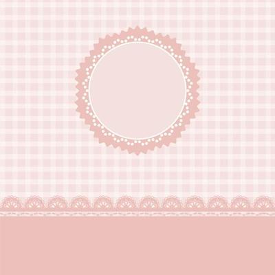 Pink lace and stripes design with circle frame