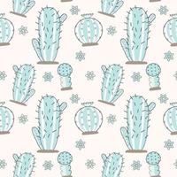 Cactus seamless pattern vector