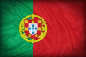 Portugal flag pattern on the fabric texture ,vintage style photo