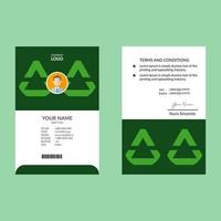 Green Elegant Triangular ID Card Design Template vector