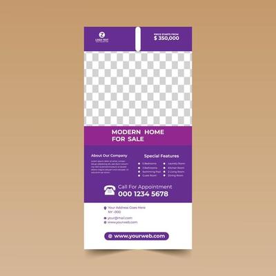 Purple Vertical Flyer Card Design Template