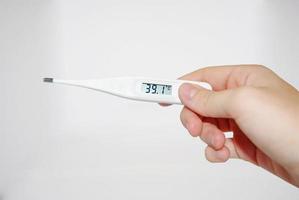 Thermometer on white background photo