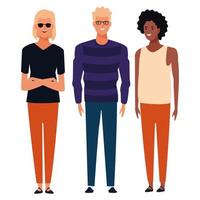 Group of diverse characters vector