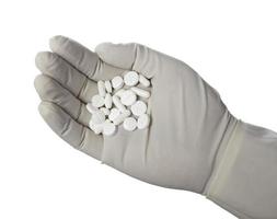 pills tablets medicine healthcare hand glove photo