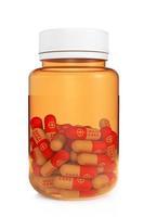 Health Care Concept. Medical Bottle with pills