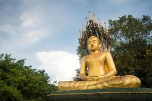 imagen dorada de Buda en la selva