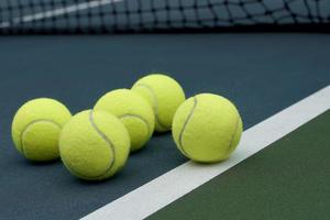 tennis ball  on court  background photo