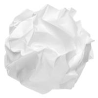 crumpled paper ball on a white background