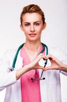 doctor showing heart sign photo