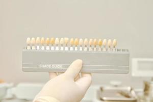 closeup of teeth shades dental tool photo