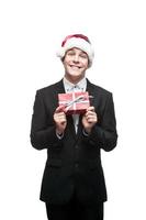 young happy christmas business man photo