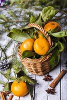 New Year composition with tangerines photo