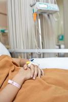 Patient on hospital bed photo