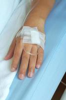IV solution in a male patient's  hand