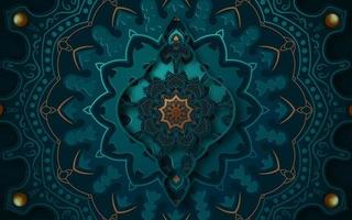 3D Islamic Art Mandala Design  vector