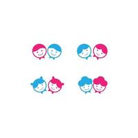 Kid Head Icon Set vector