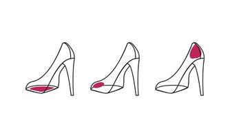 esquema de almohadilla de zapatos de mujer vector