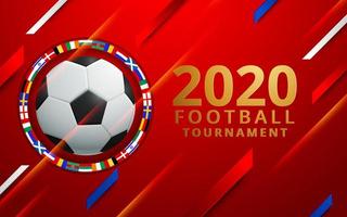 Torneo de fútbol 2020 con círculo de banderas
