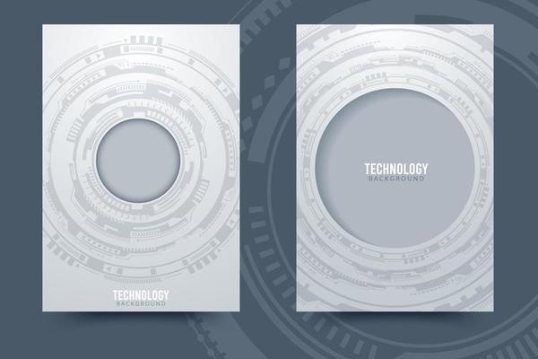 Grey and White Circle Tech Background