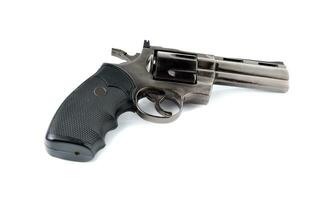 toy gun 357 magnum revolver on white background photo
