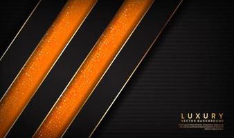 Luxury black and orange background striped abstract background vector