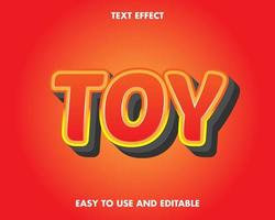 Toy text effect in red with yellow outline vector